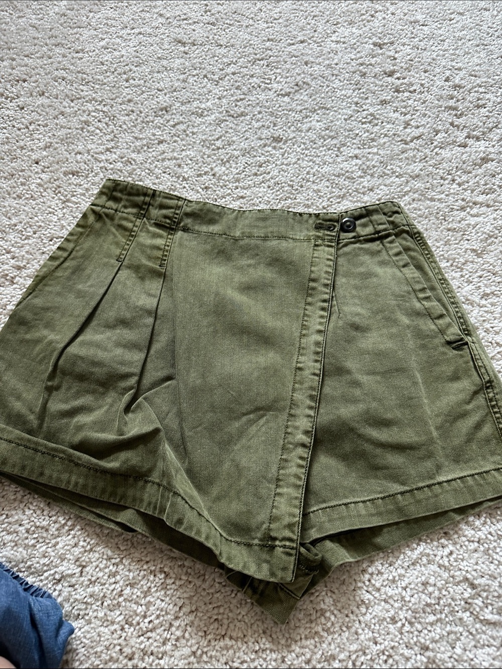 Free People Olive Green High-Rise Utility Skort